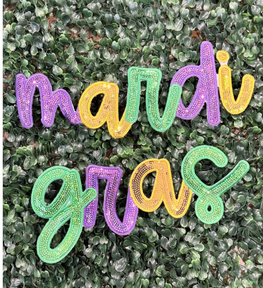 Sequin Mardi Gras Patch (2pc set)