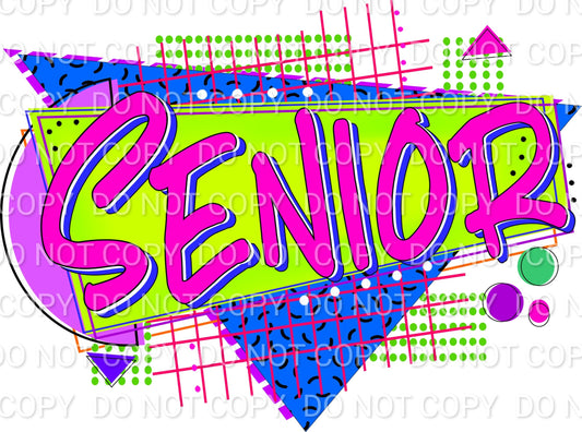 Senior 90's Geometric Shapes (Direct To Film)