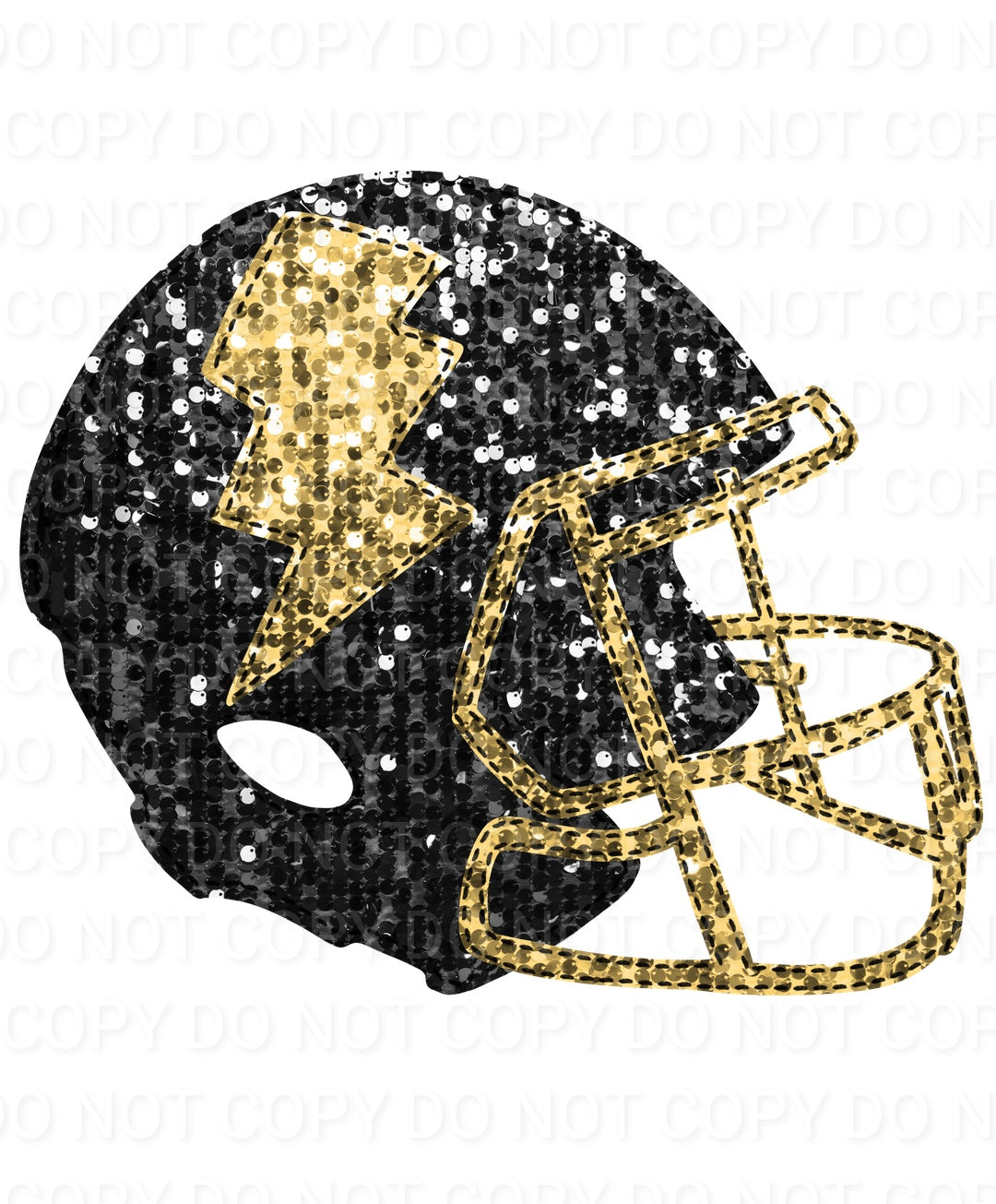 Faux Sequin Bolt Football Helmet (Direct To Film)