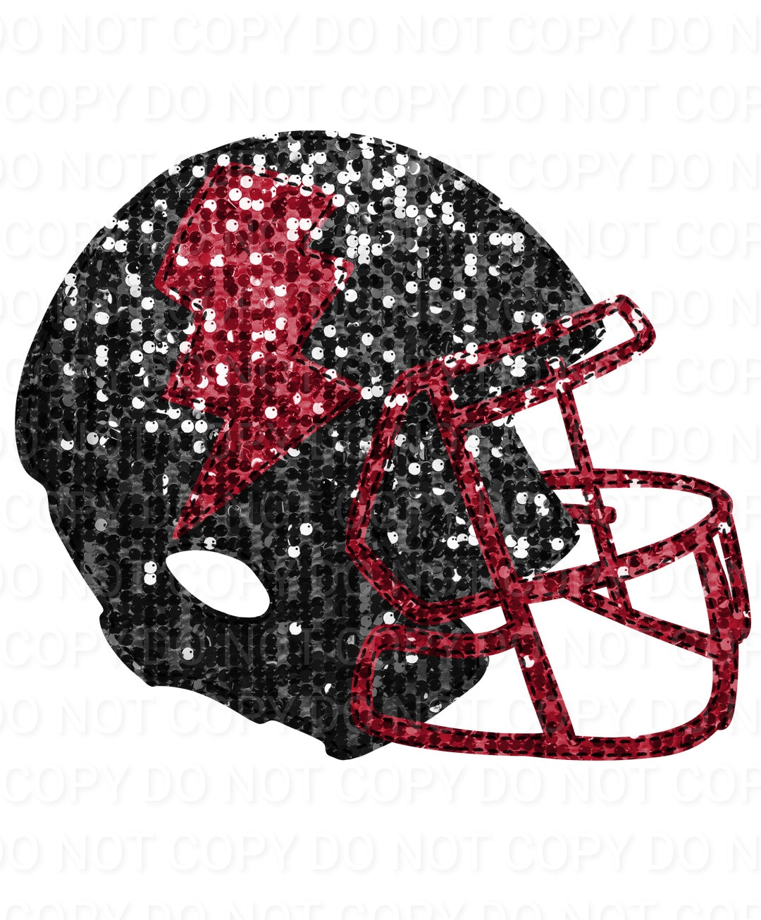 Faux Sequin Bolt Football Helmet (Direct To Film)