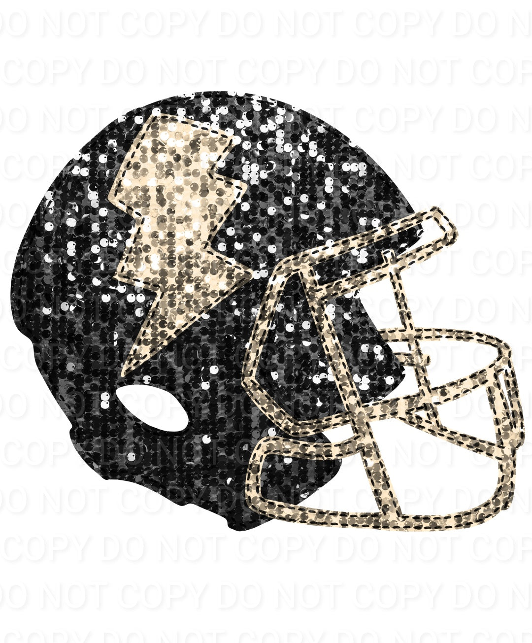 Faux Sequin Bolt Football Helmet (Direct To Film)
