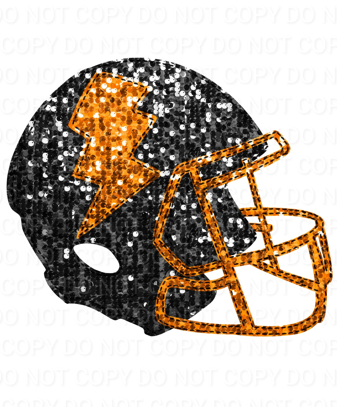 Faux Sequin Bolt Football Helmet (Direct To Film)