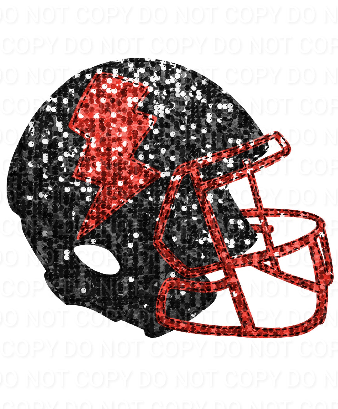 Faux Sequin Bolt Football Helmet (Direct To Film)