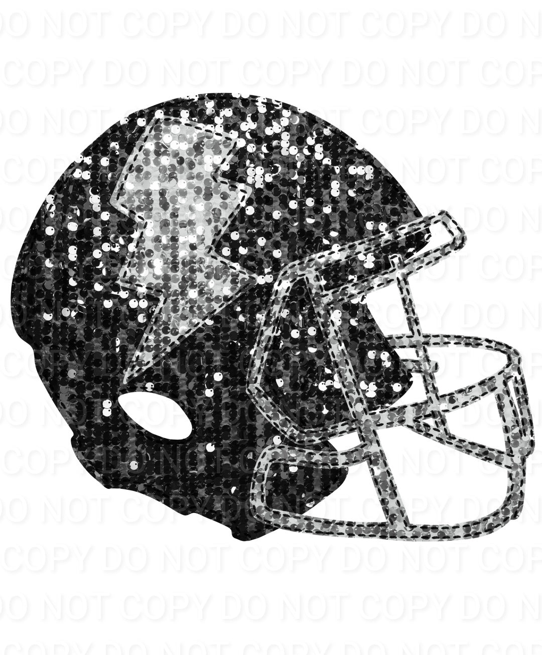 Faux Sequin Bolt Football Helmet (Direct To Film)