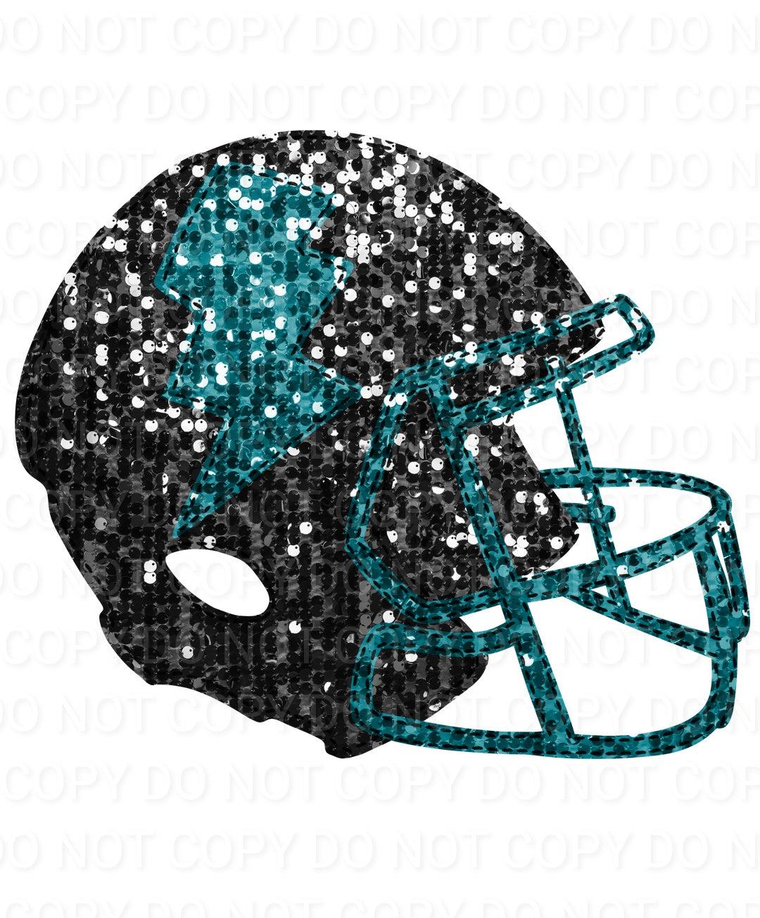 Faux Sequin Bolt Football Helmet (Direct To Film)