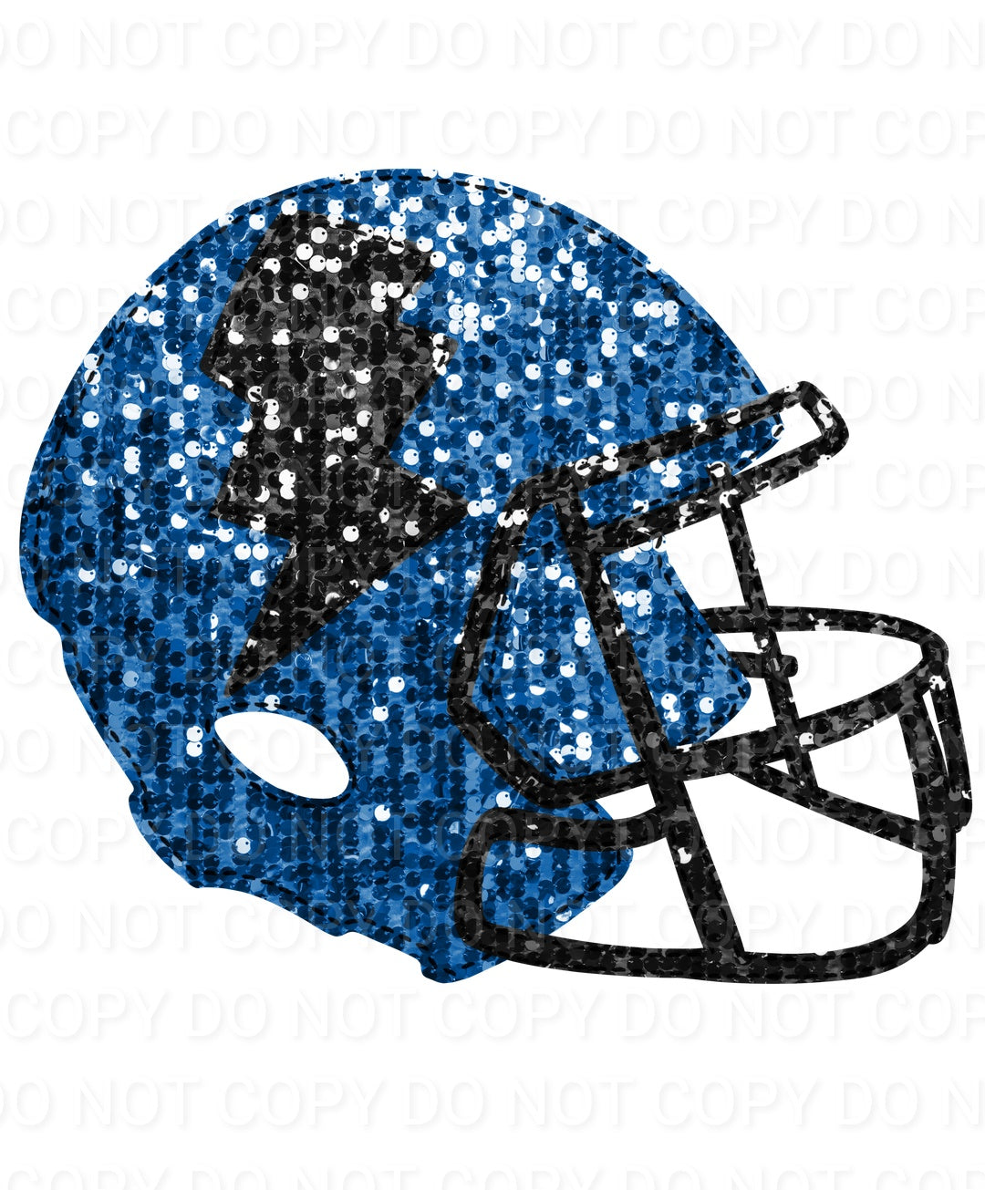 Faux Sequin Bolt Football Helmet (Direct To Film)