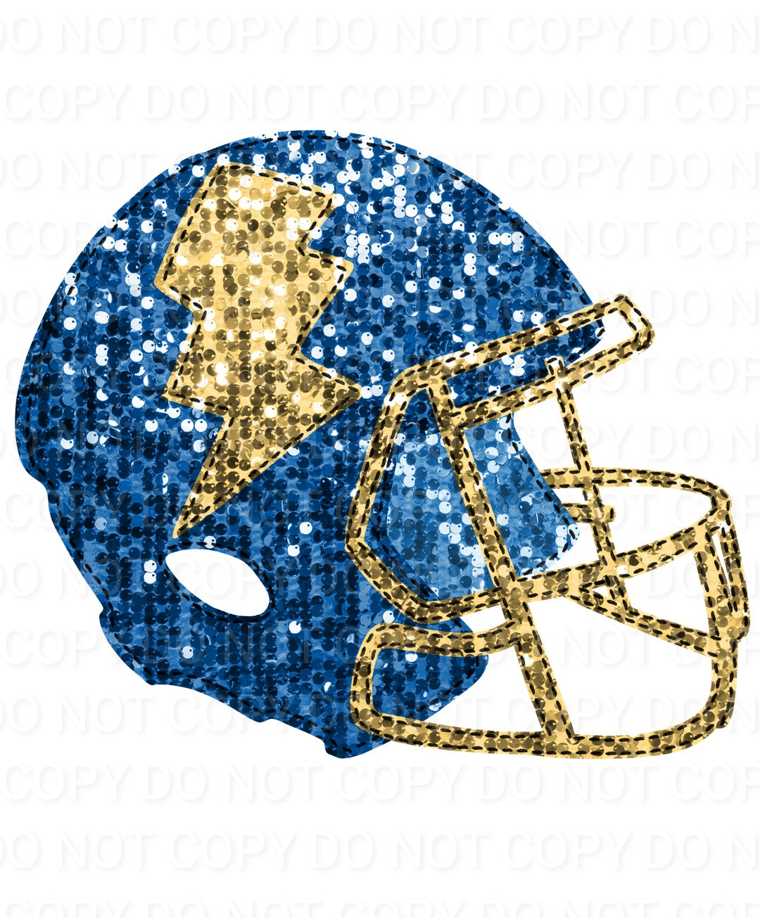 Faux Sequin Bolt Football Helmet (Direct To Film)