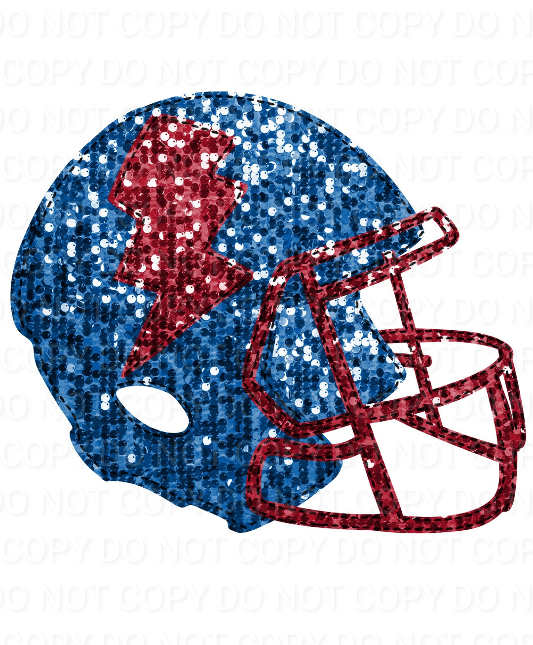 Faux Sequin Bolt Football Helmet (Direct To Film)