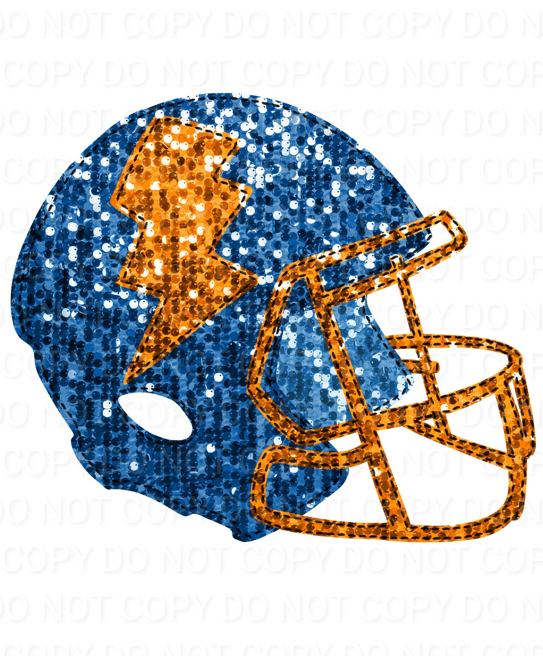 Faux Sequin Bolt Football Helmet (Direct To Film)