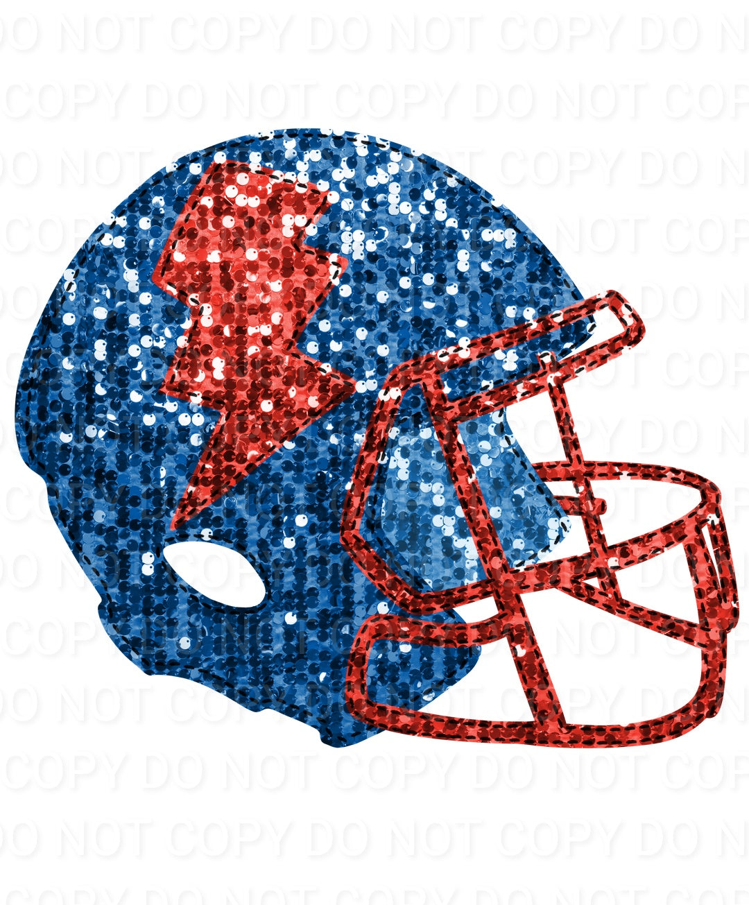Faux Sequin Bolt Football Helmet (Direct To Film)