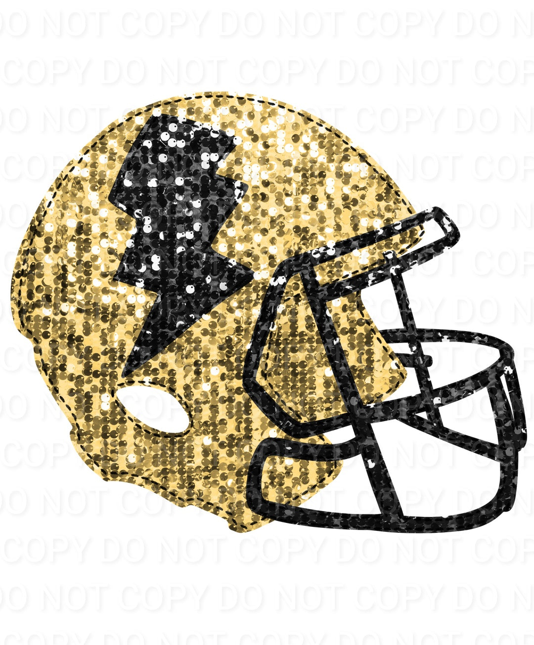 Faux Sequin Bolt Football Helmet (Direct To Film)