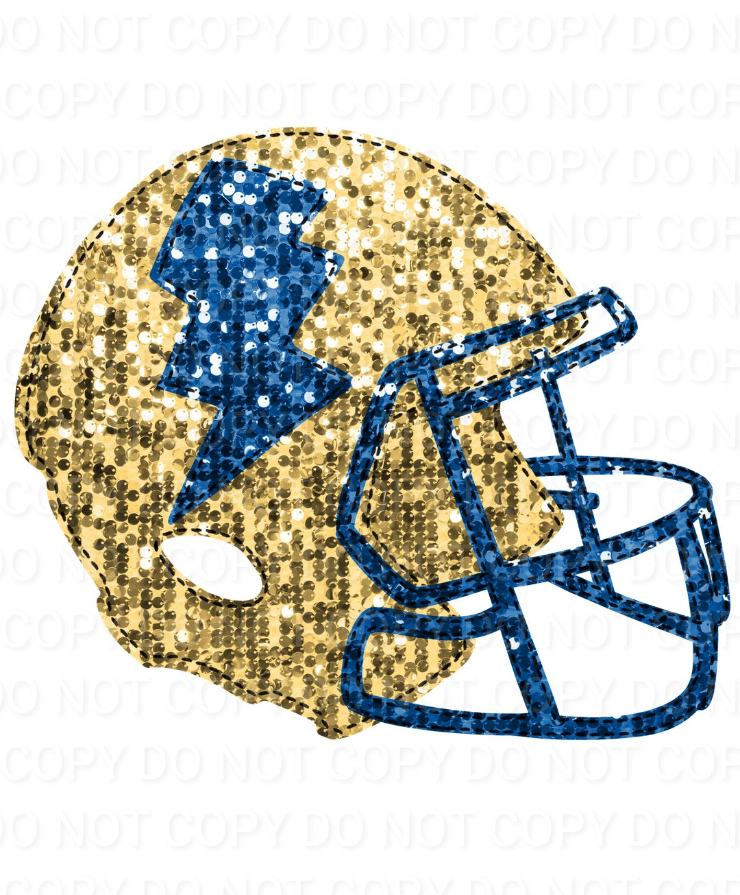 Faux Sequin Bolt Football Helmet (Direct To Film)