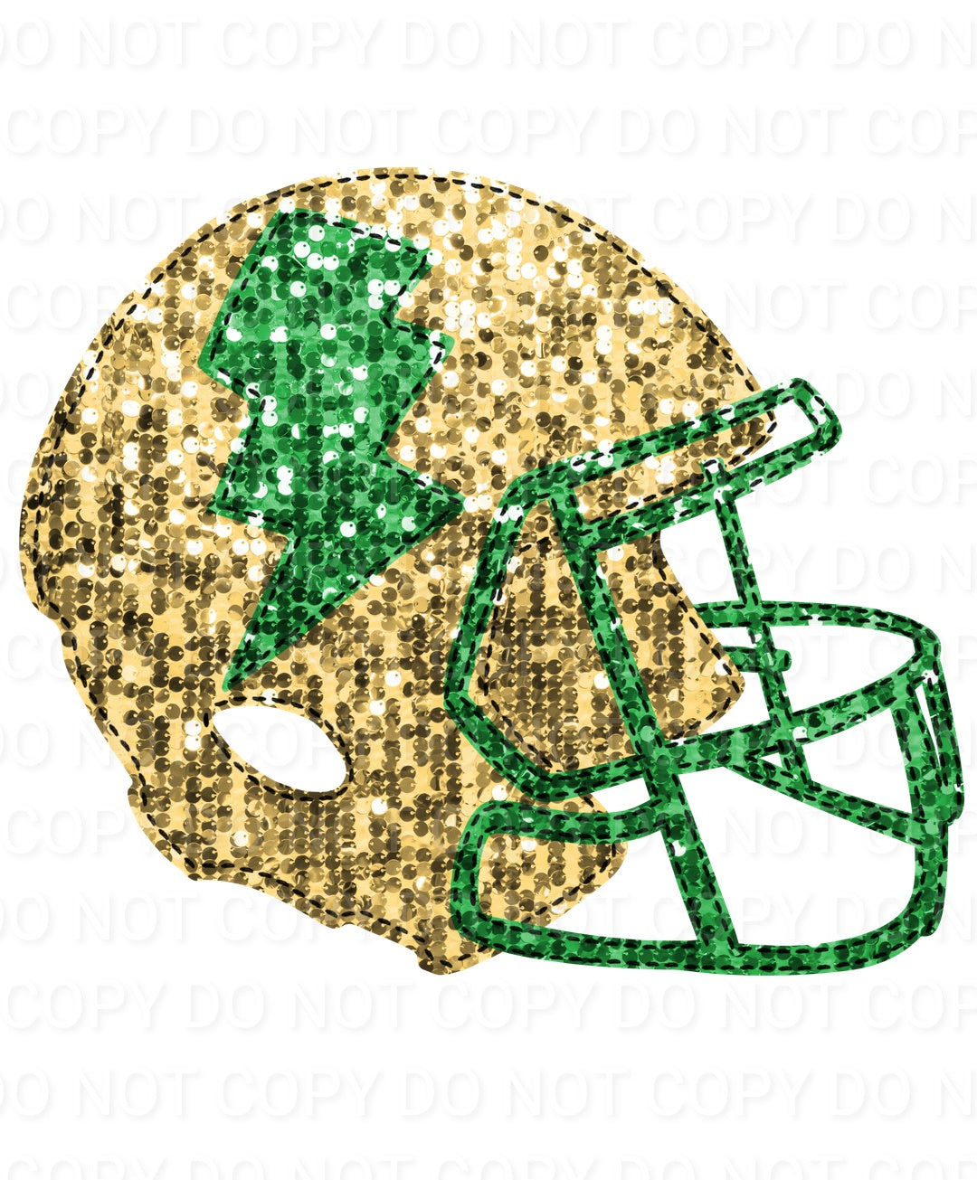 Faux Sequin Bolt Football Helmet (Direct To Film)