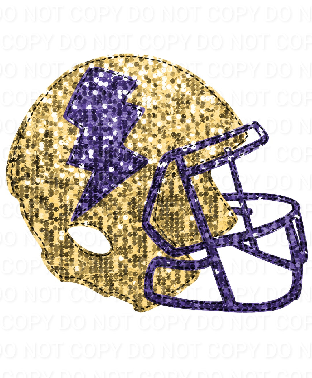 Faux Sequin Bolt Football Helmet (Direct To Film)