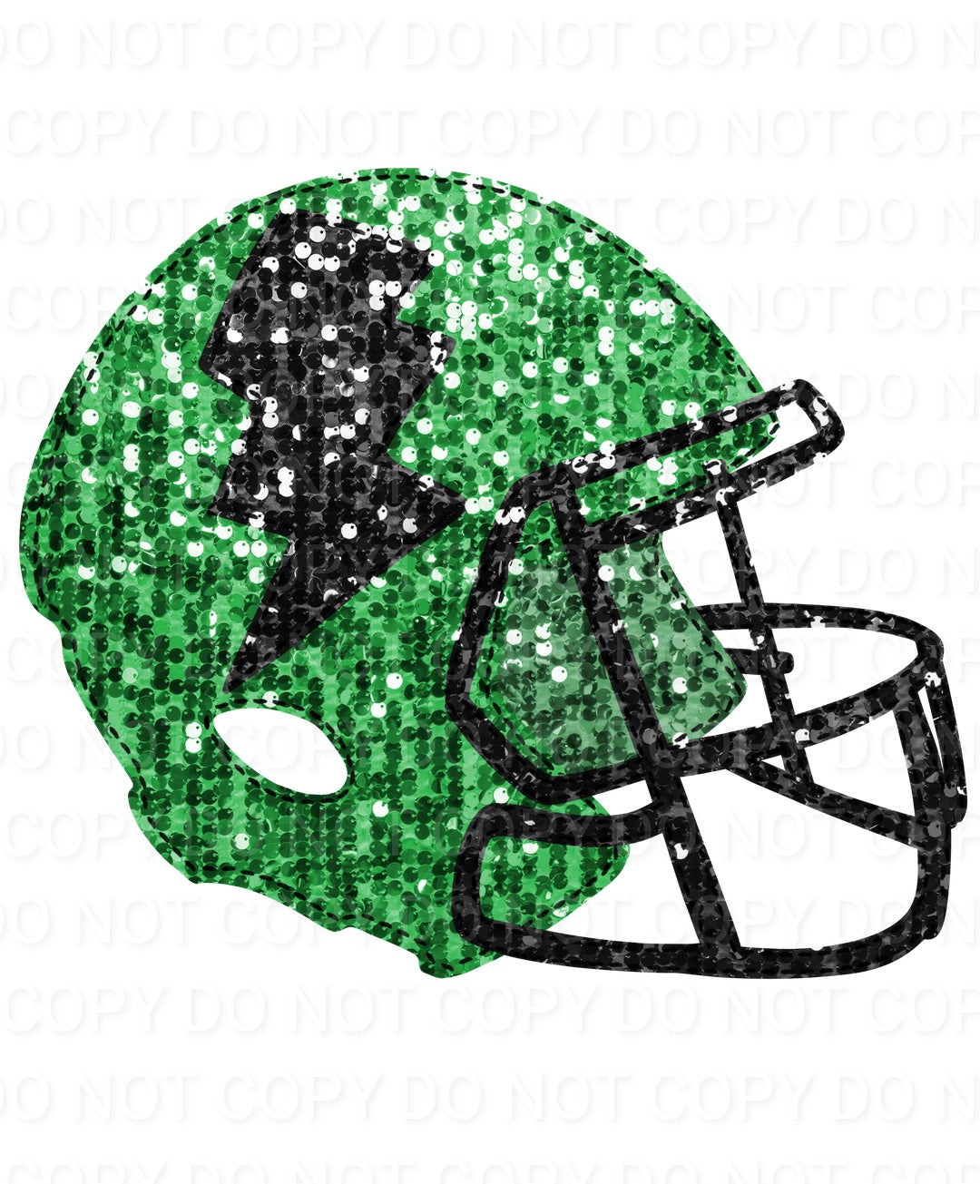 Faux Sequin Bolt Football Helmet (Direct To Film)