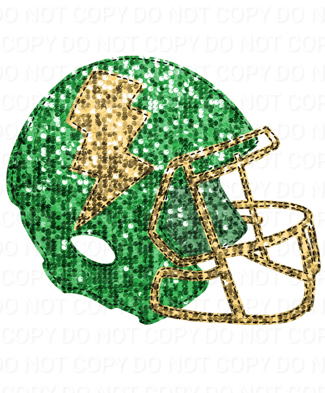 Faux Sequin Bolt Football Helmet (Direct To Film)