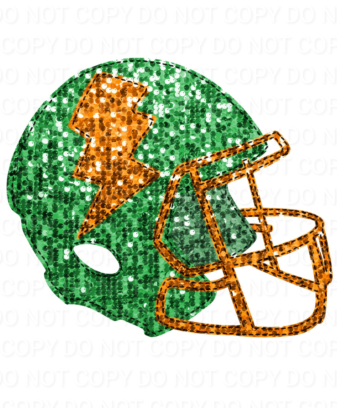 Faux Sequin Bolt Football Helmet (Direct To Film)