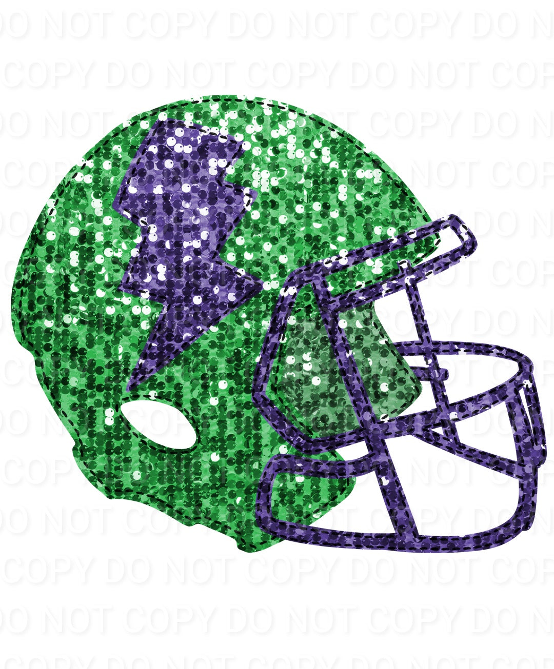 Faux Sequin Bolt Football Helmet (Direct To Film)