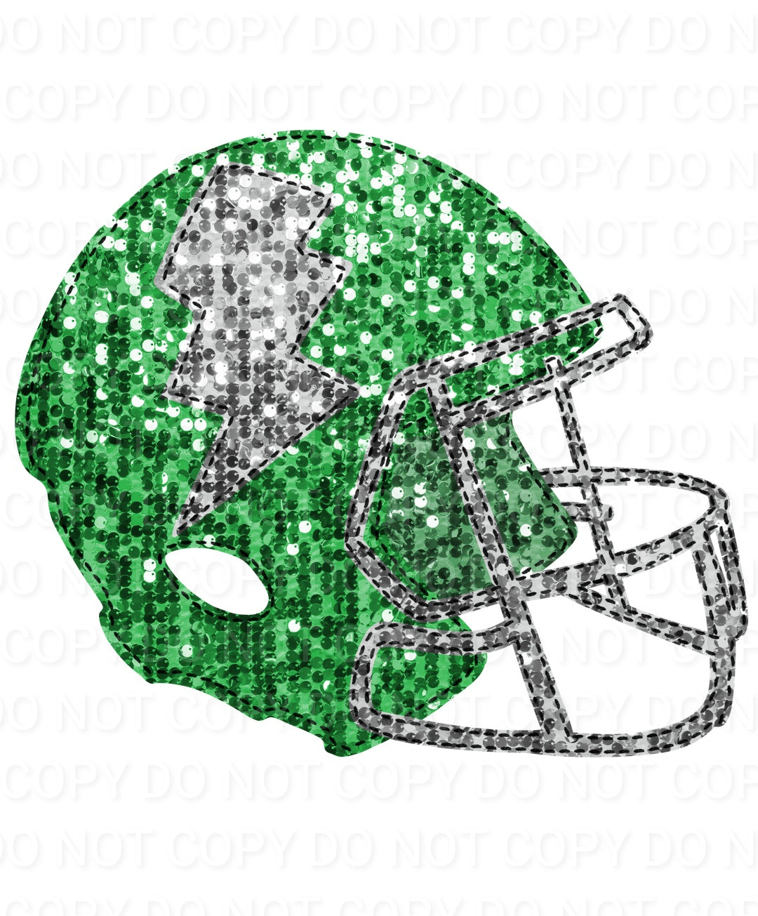 Faux Sequin Bolt Football Helmet (Direct To Film)