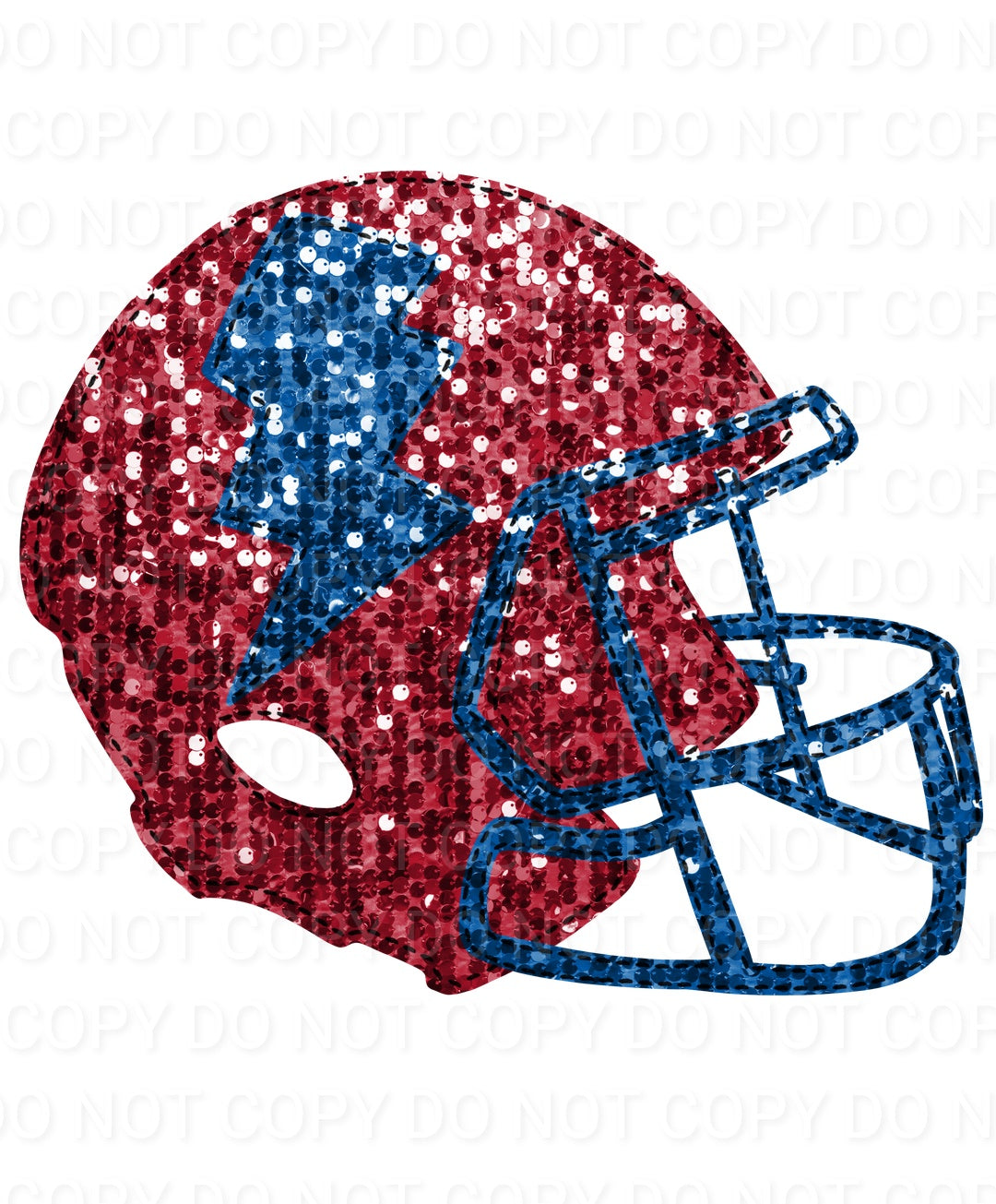 Faux Sequin Bolt Football Helmet (Direct To Film)