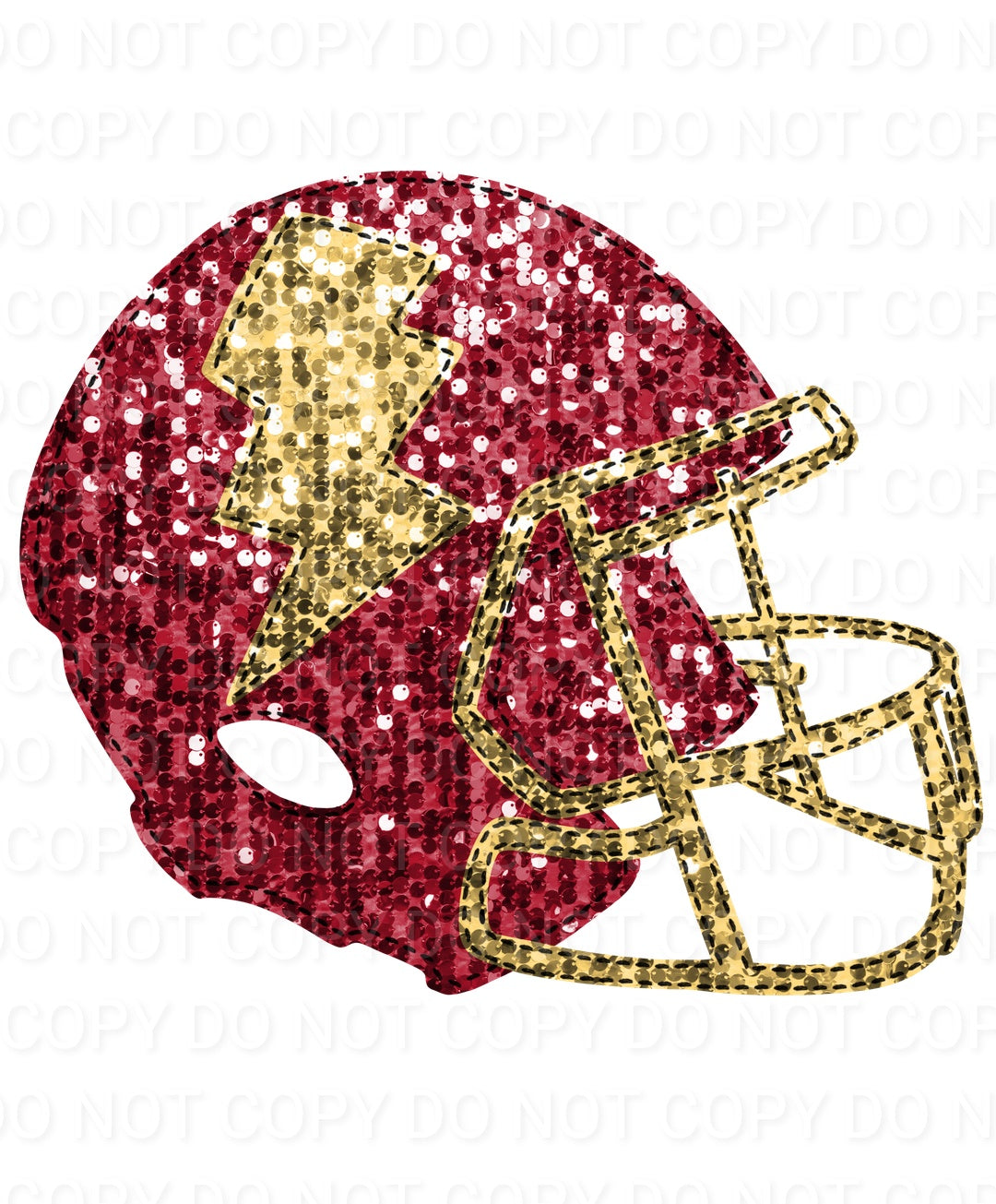 Faux Sequin Bolt Football Helmet (Direct To Film)