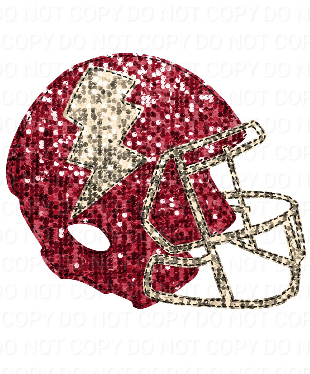 Faux Sequin Bolt Football Helmet (Direct To Film)