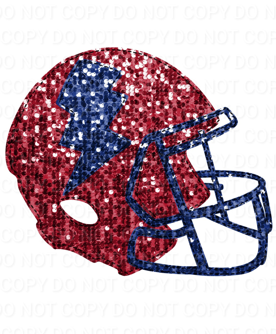 Faux Sequin Bolt Football Helmet (Direct To Film)