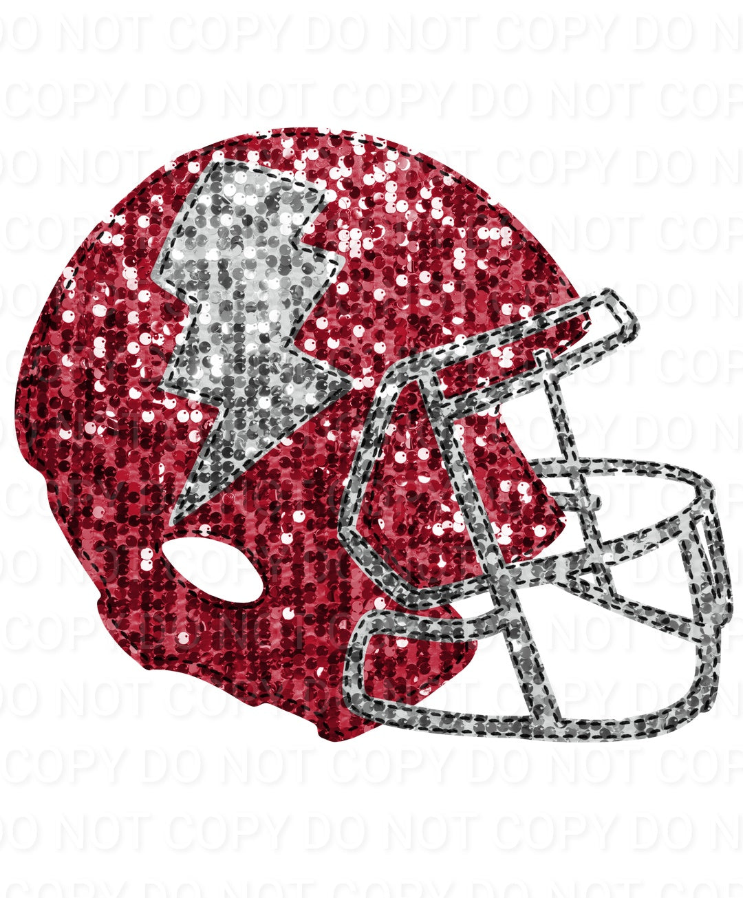Faux Sequin Bolt Football Helmet (Direct To Film)