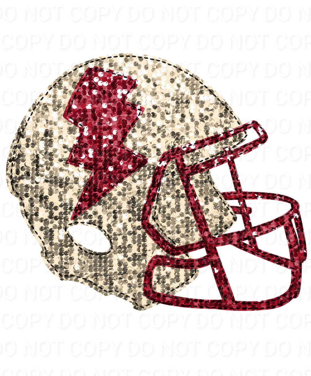 Faux Sequin Bolt Football Helmet (Direct To Film)