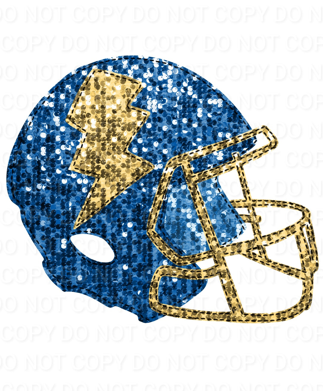 Faux Sequin Bolt Football Helmet (Direct To Film)