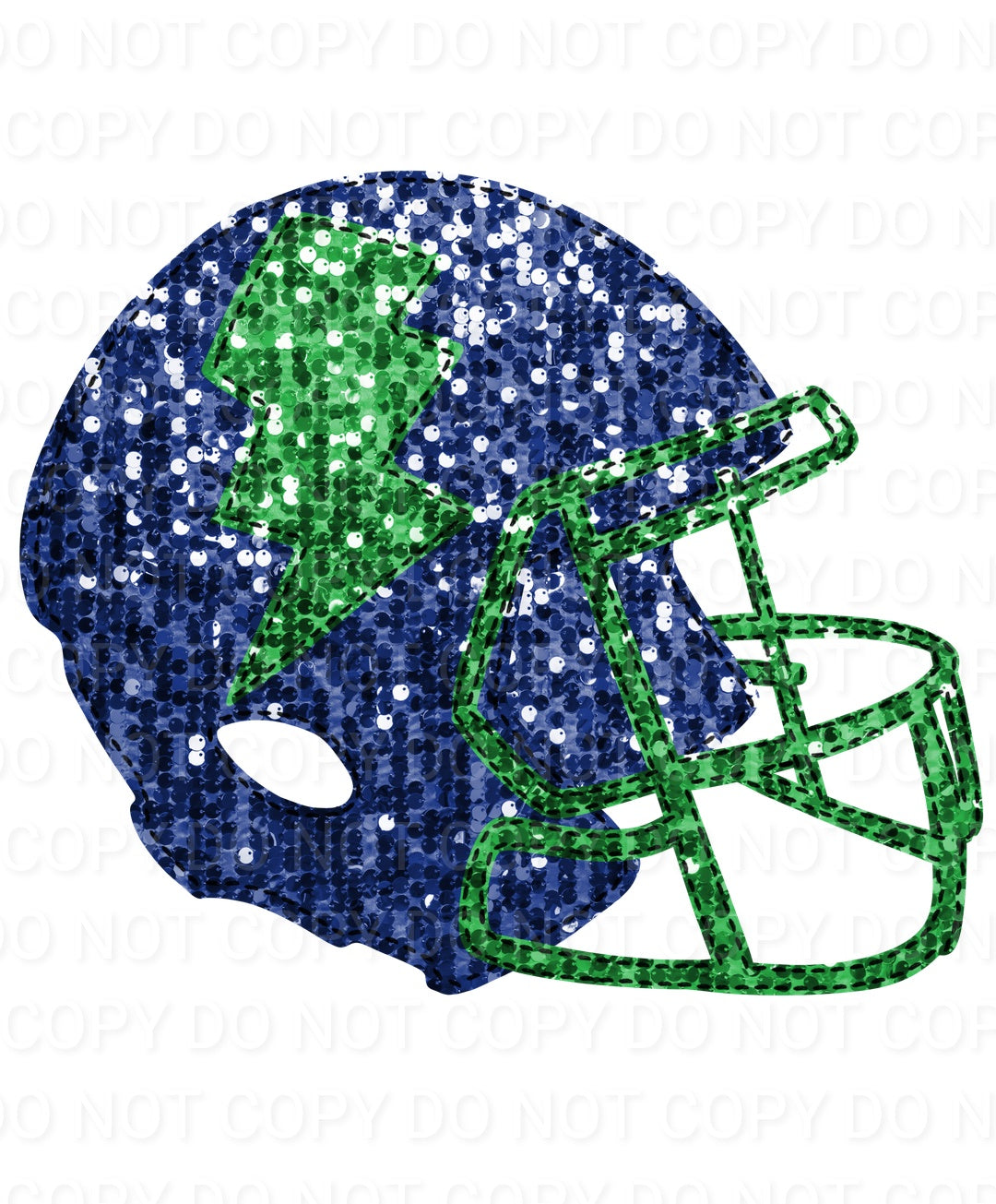 Faux Sequin Bolt Football Helmet (Direct To Film)