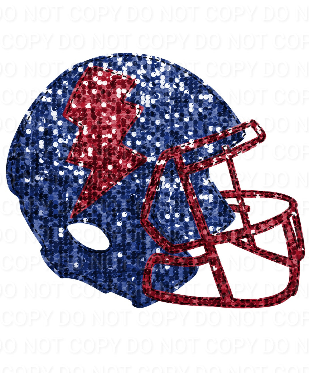 Faux Sequin Bolt Football Helmet (Direct To Film)