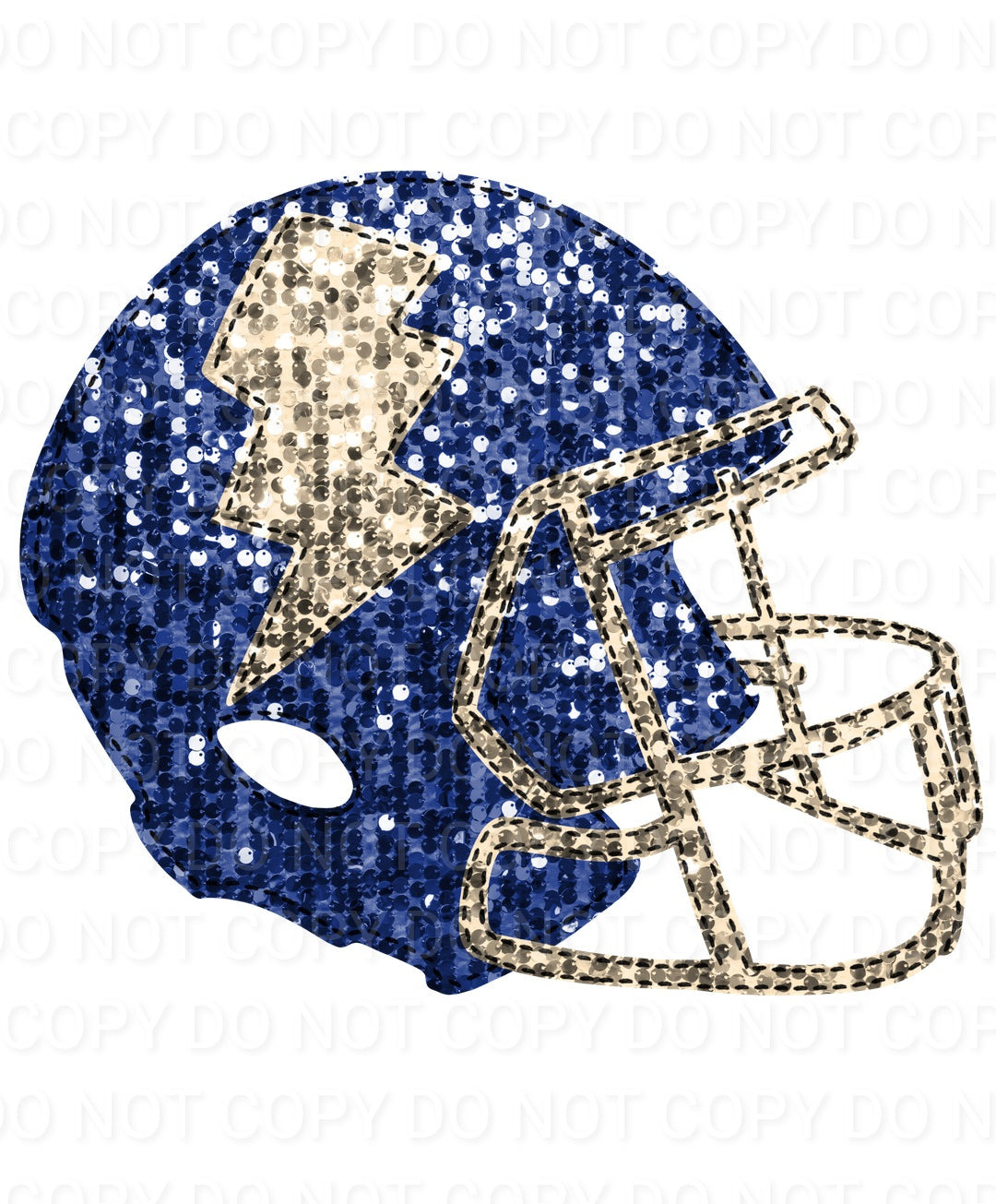 Faux Sequin Bolt Football Helmet (Direct To Film)