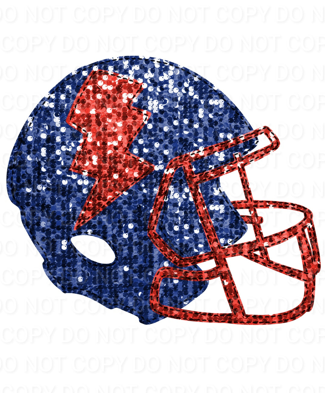 Faux Sequin Bolt Football Helmet (Direct To Film)