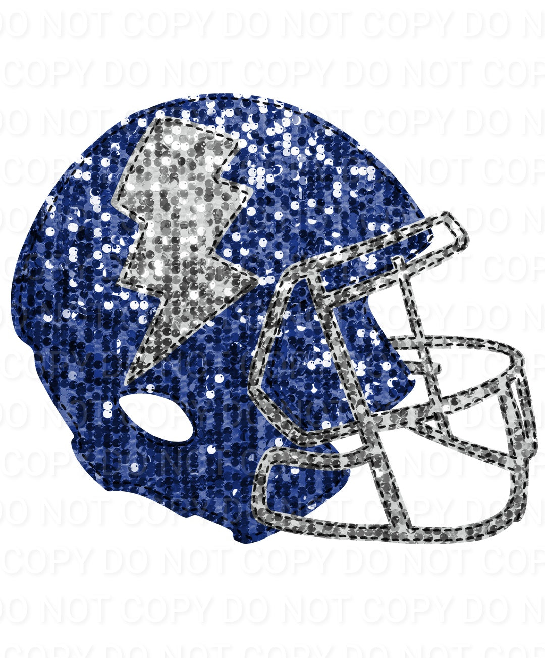 Faux Sequin Bolt Football Helmet (Direct To Film)