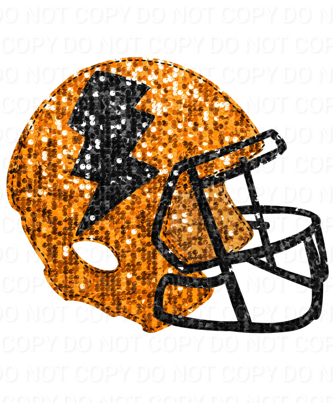 Faux Sequin Bolt Football Helmet (Direct To Film)