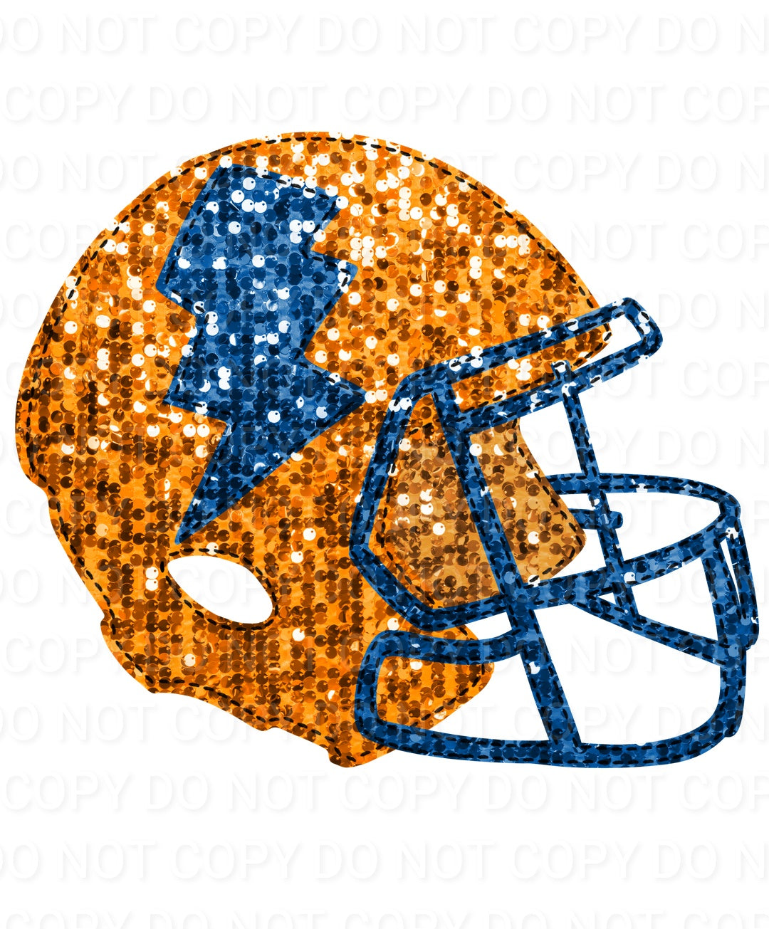 Faux Sequin Bolt Football Helmet (Direct To Film)