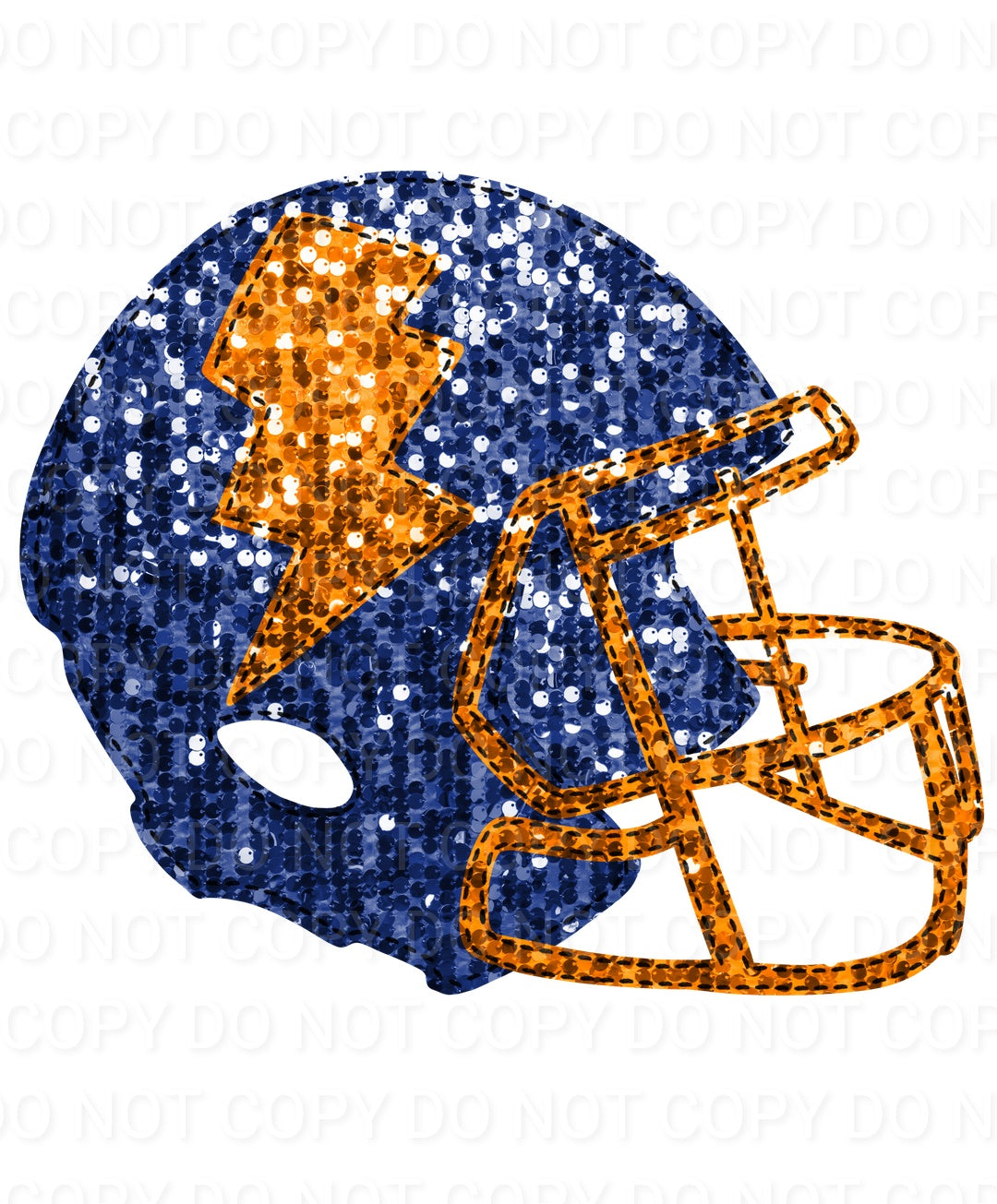Faux Sequin Bolt Football Helmet (Direct To Film)