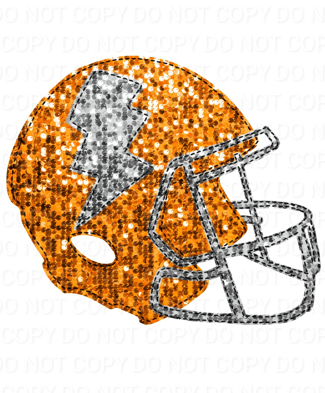 Faux Sequin Bolt Football Helmet (Direct To Film)