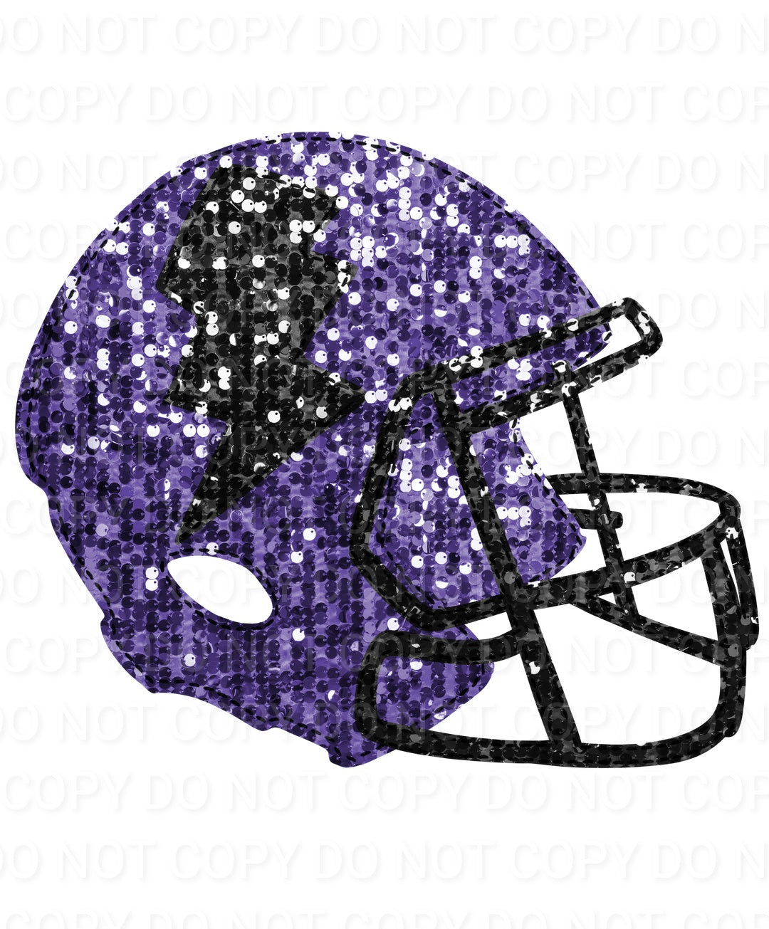 Faux Sequin Bolt Football Helmet (Direct To Film)