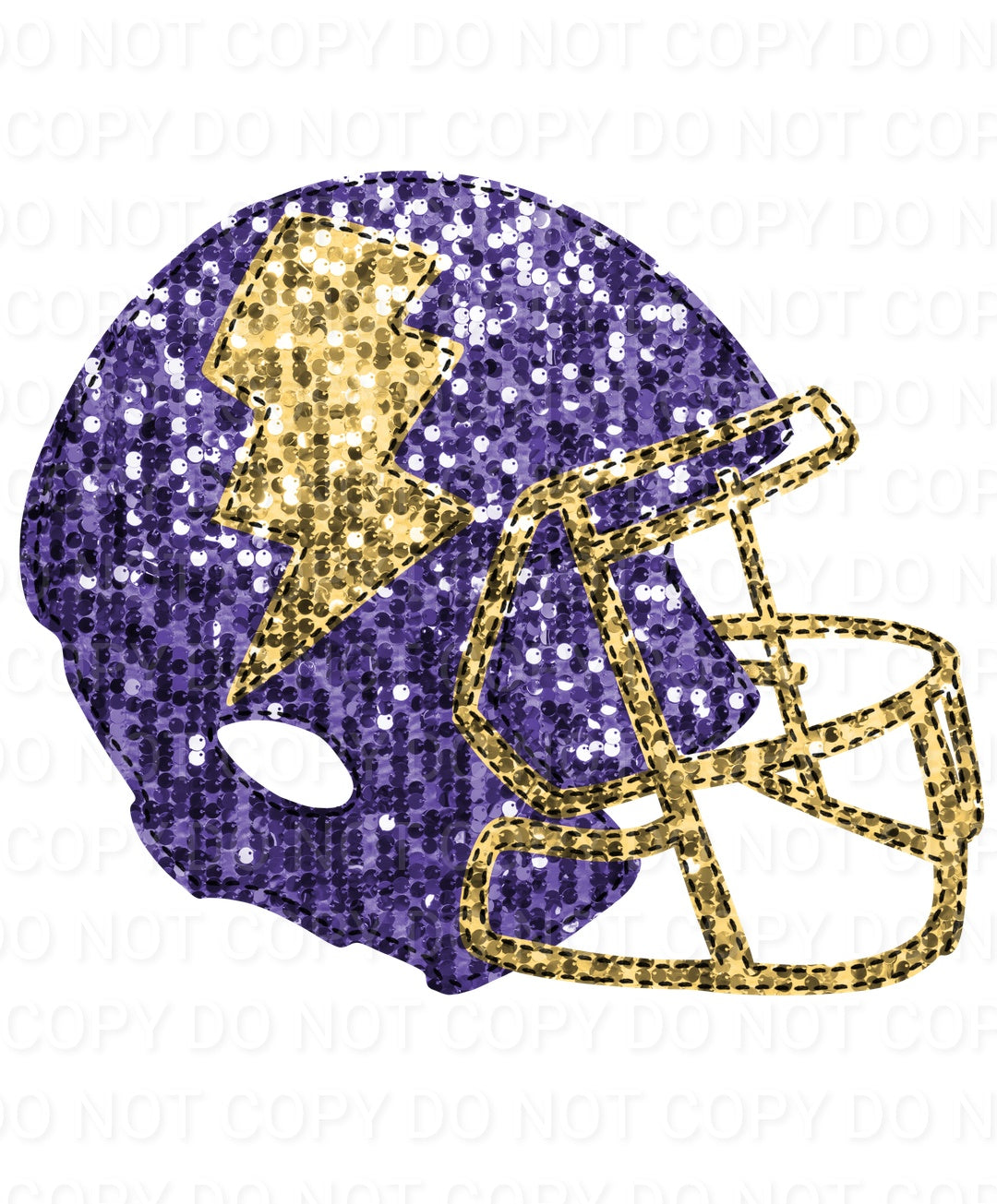 Faux Sequin Bolt Football Helmet (Direct To Film)