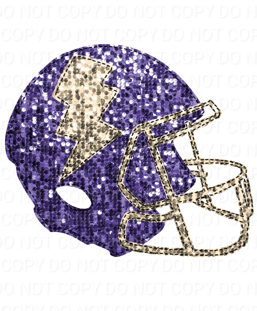 Faux Sequin Bolt Football Helmet (Direct To Film)