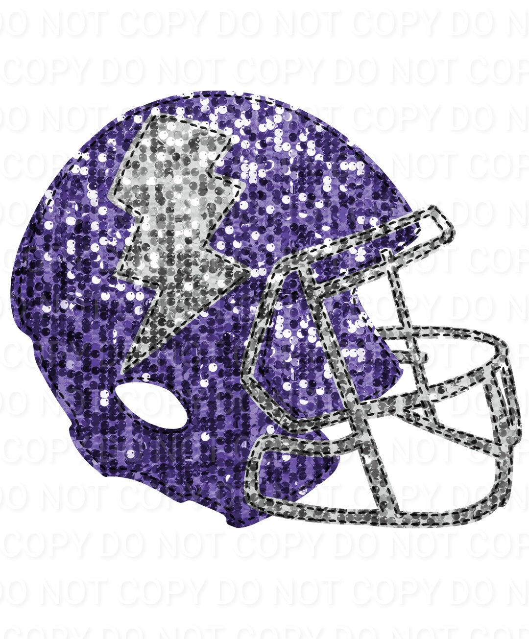 Faux Sequin Bolt Football Helmet (Direct To Film)