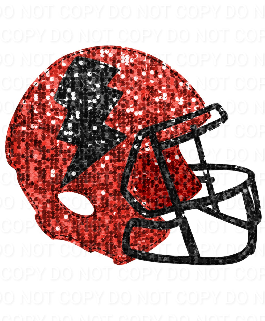 Faux Sequin Bolt Football Helmet (Direct To Film)