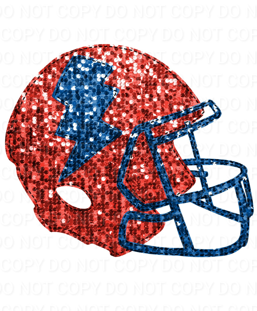 Faux Sequin Bolt Football Helmet (Direct To Film)