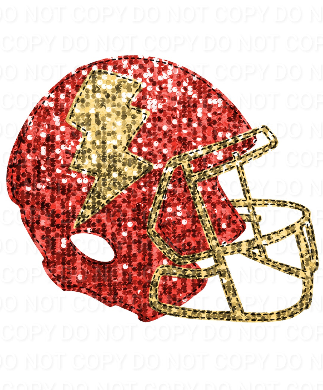 Faux Sequin Bolt Football Helmet (Direct To Film)