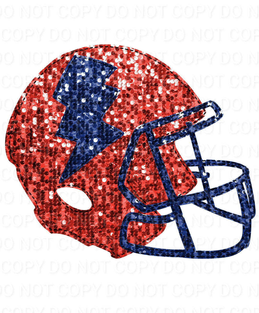 Faux Sequin Bolt Football Helmet (Direct To Film)