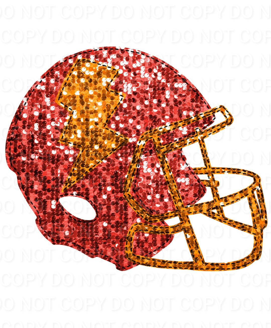 Faux Sequin Bolt Football Helmet (Direct To Film)