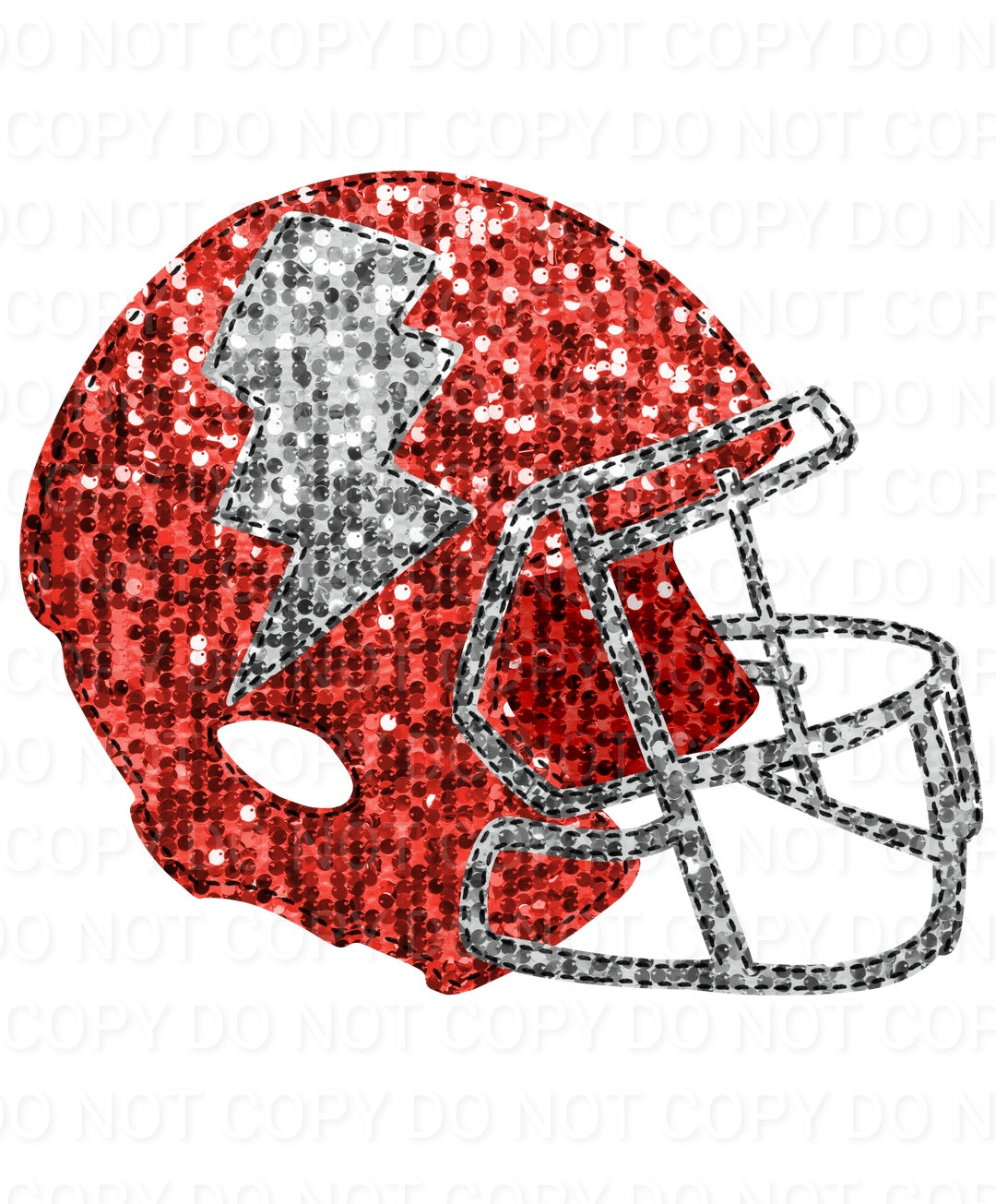 Faux Sequin Bolt Football Helmet (Direct To Film)