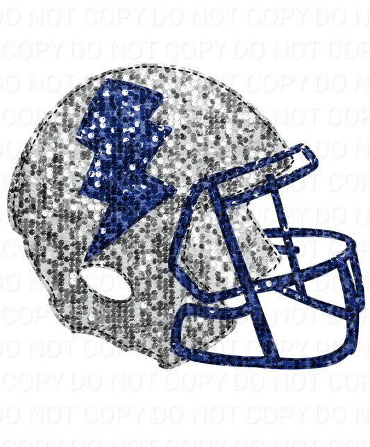 Faux Sequin Bolt Football Helmet (Direct To Film)